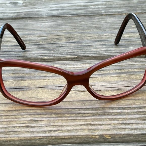 Norma Kamali Women Eyeglasses/Sunglasses Frame Brown Shimmer Handmade in China - Picture 8 of 12
